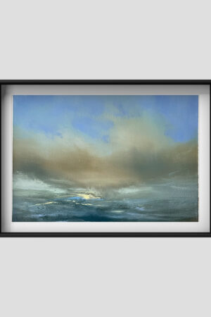 Oil painting, landscape, calm clouds, gift idea